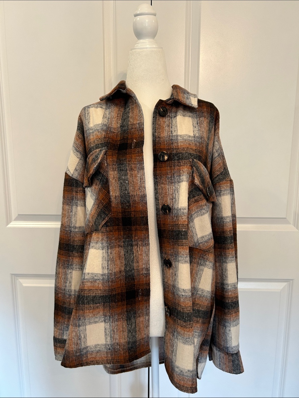 Timing Oversized Plaid Shacket